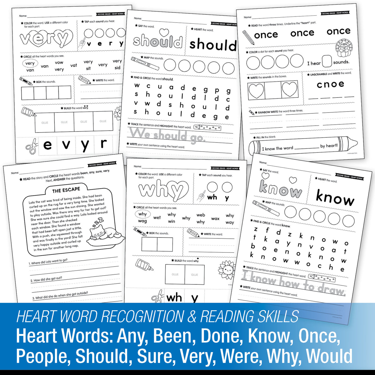 Printable Second Grade November Daily Heart Words