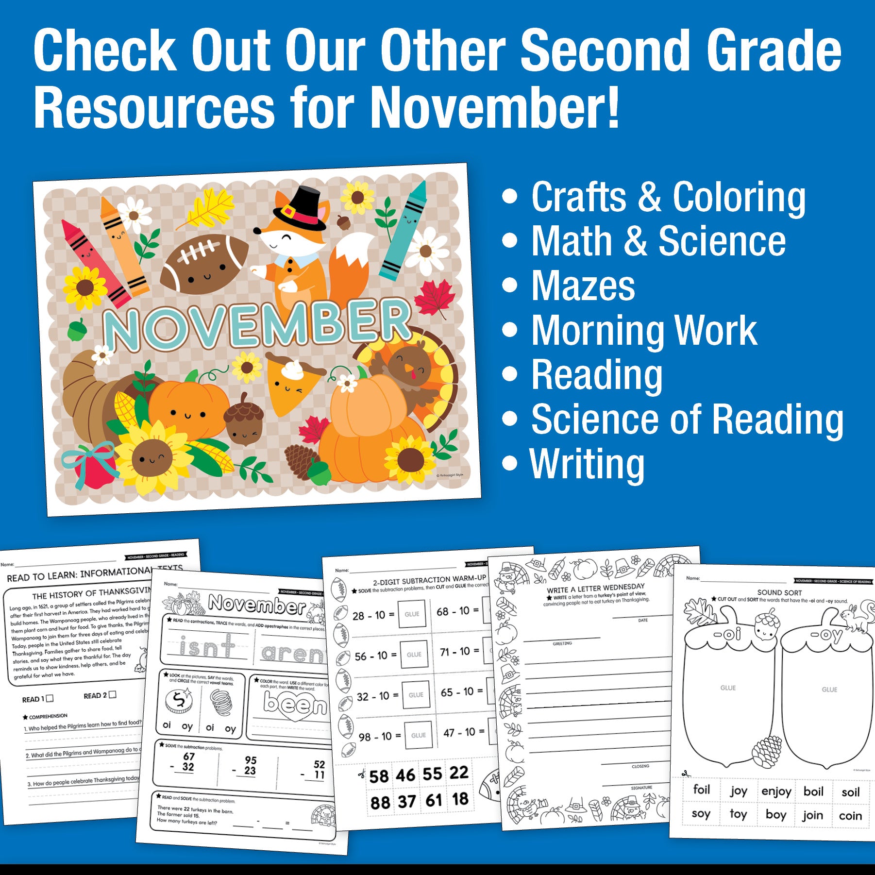 Printable Second Grade November Daily Heart Words