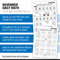 Load image into Gallery viewer, Printable Second Grade November Daily Math
