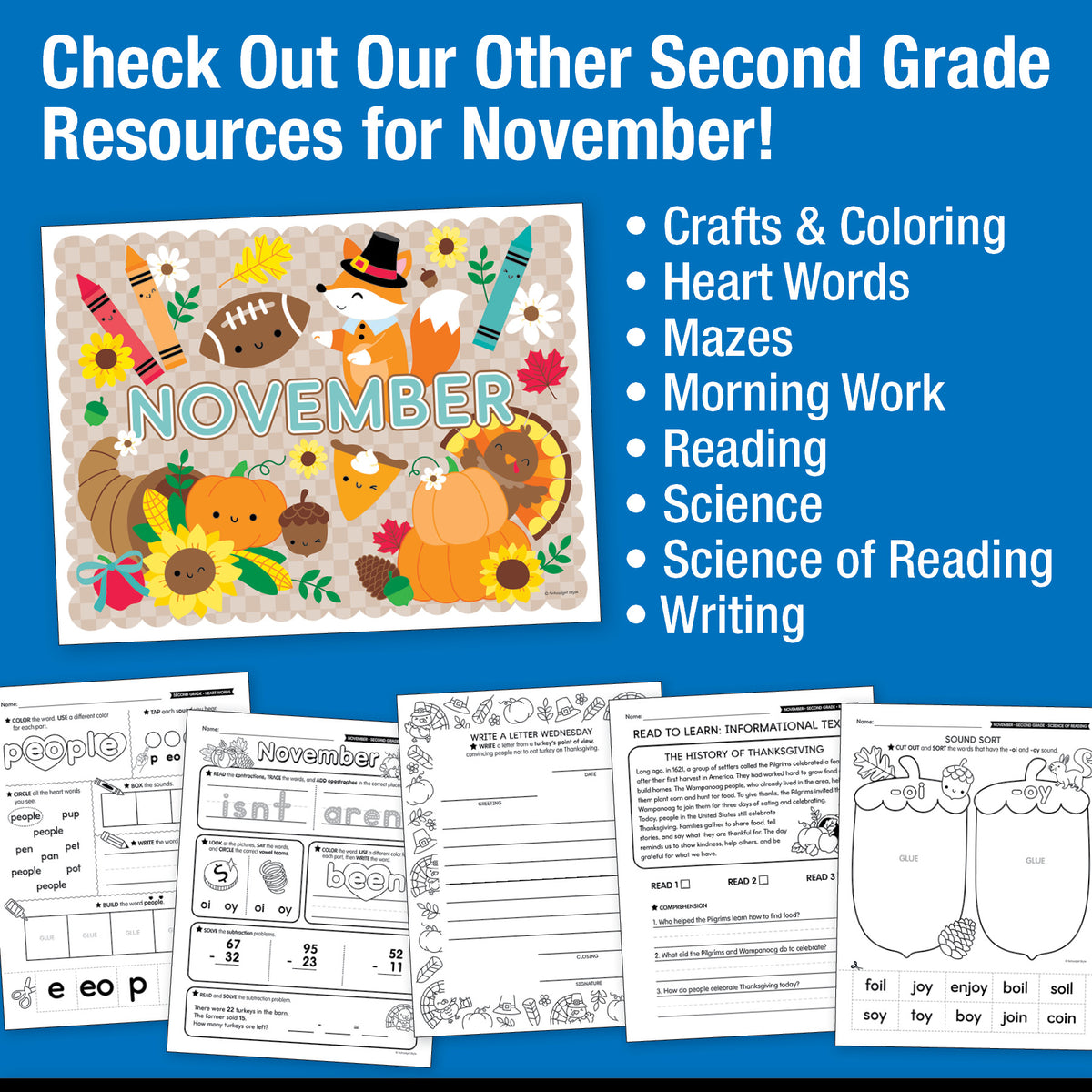 Printable Second Grade November Daily Math