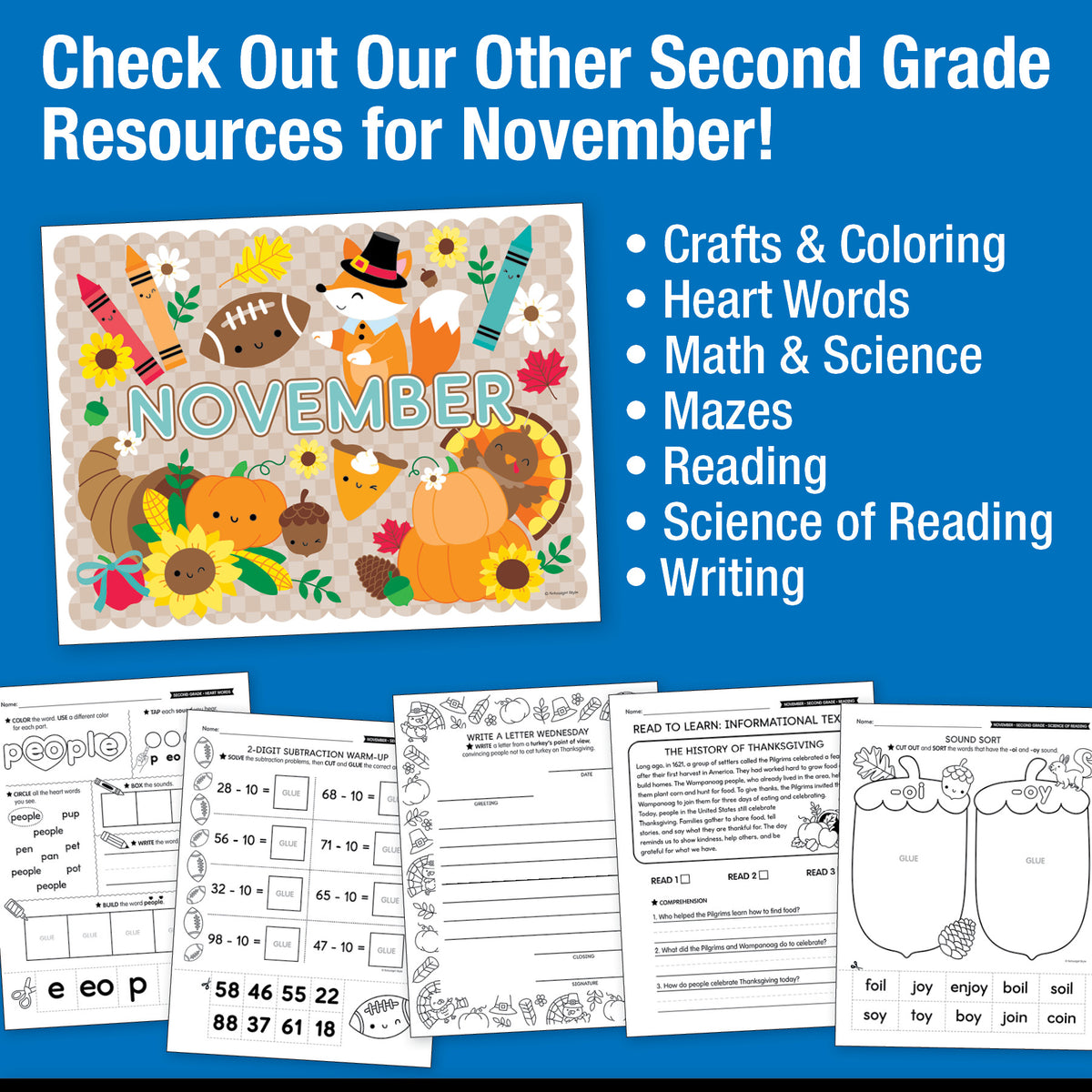 Printable Second Grade November Daily Morning Work