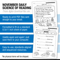 Load image into Gallery viewer, Printable Second Grade November Daily Science of Reading
