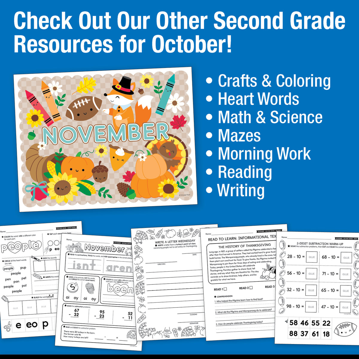 Printable Second Grade November Daily Science of Reading