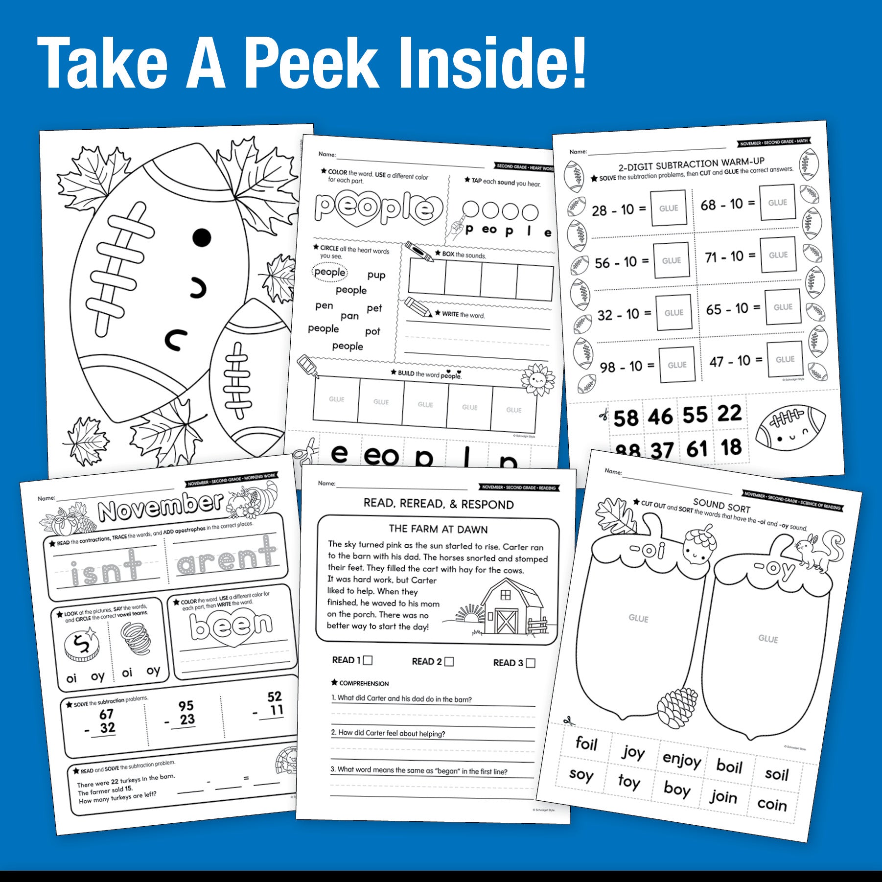 Ultimate Second Grade November Thematic Unit Bundle