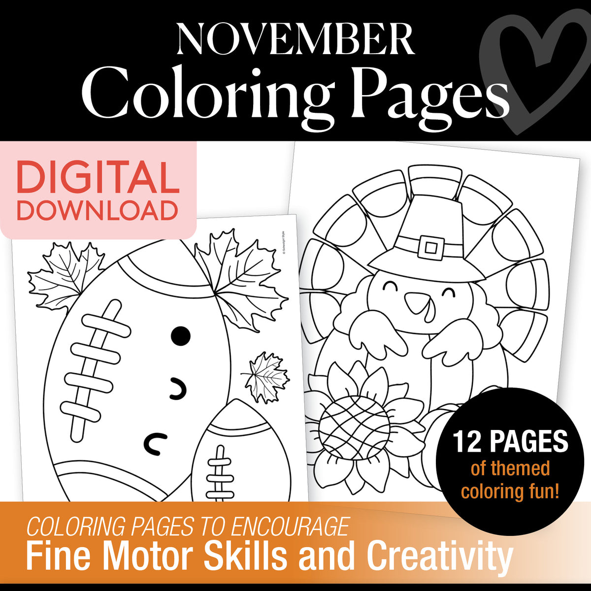 Free Printable November Coloring Pages Pack 2