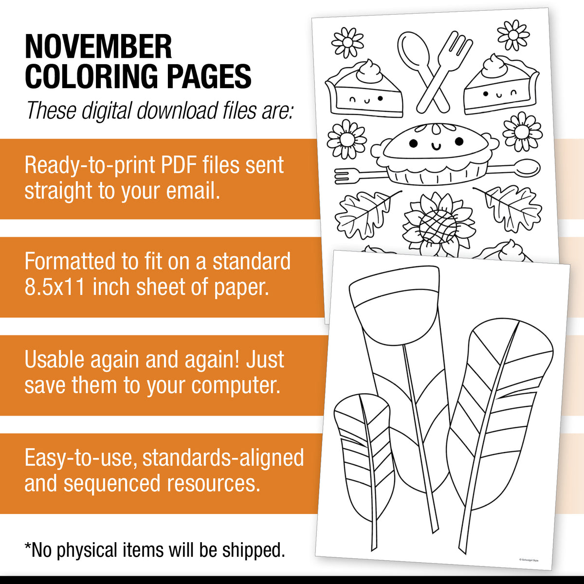 Free Printable November Coloring Pages Pack 2