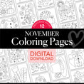 Load image into Gallery viewer, Free Printable November Coloring Pages Pack 2
