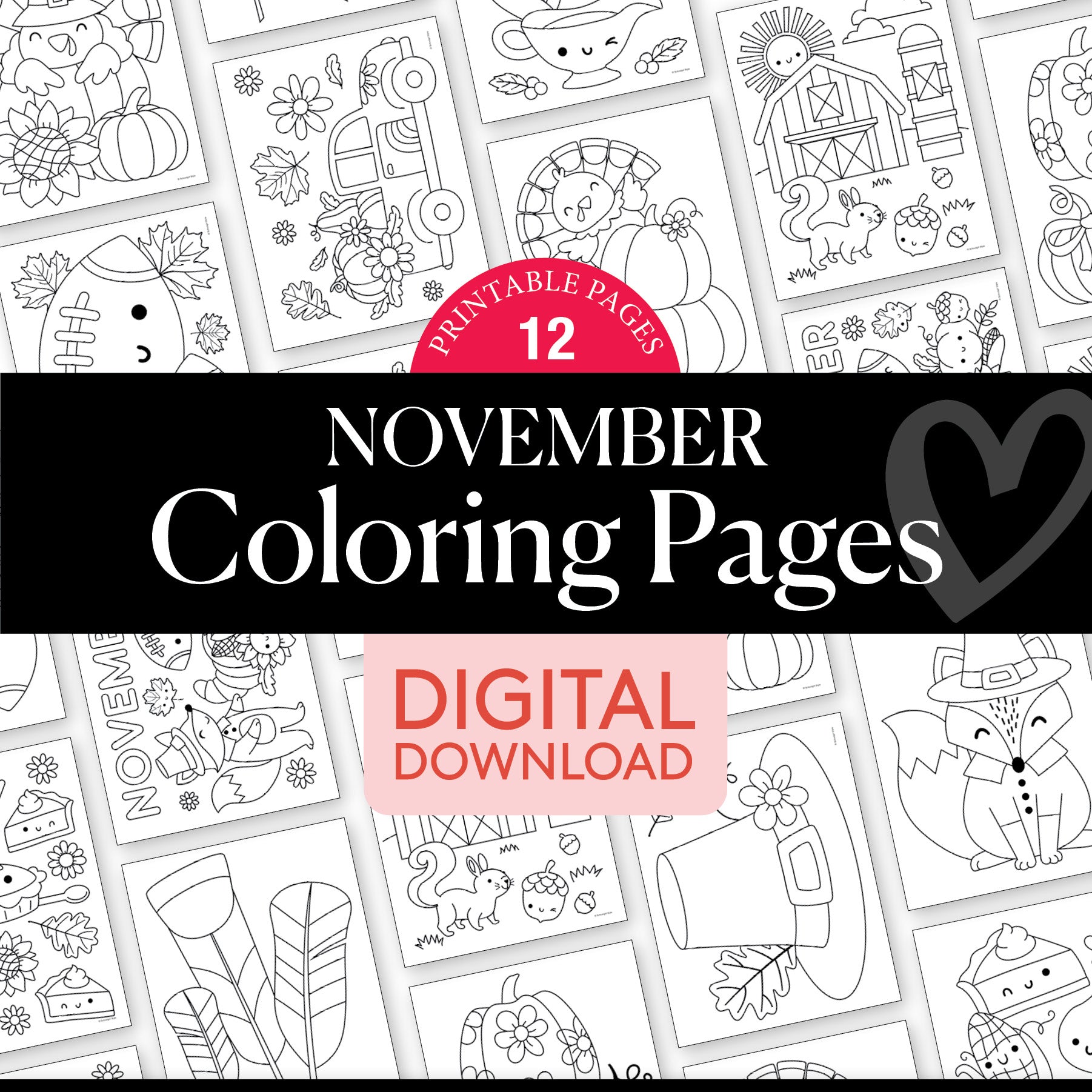 Free Printable November Coloring Pages Pack 2