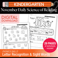 Load image into Gallery viewer, Printable Kindergarten November Daily Science of Reading
