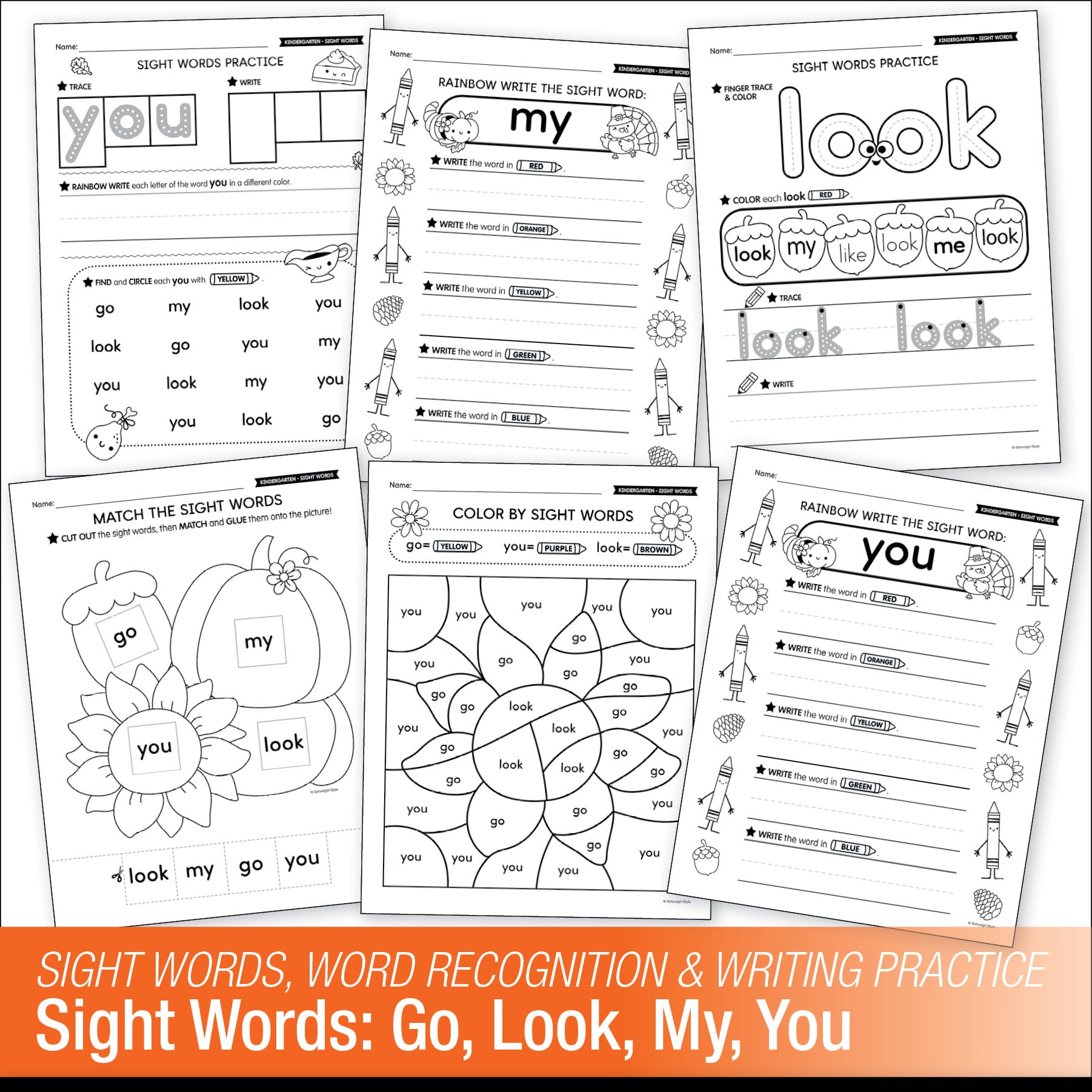 Printable Kindergarten November Daily Sight Words