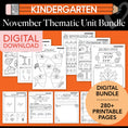 Load image into Gallery viewer, Printable Kindergarten November Thematic Unit Bundle

