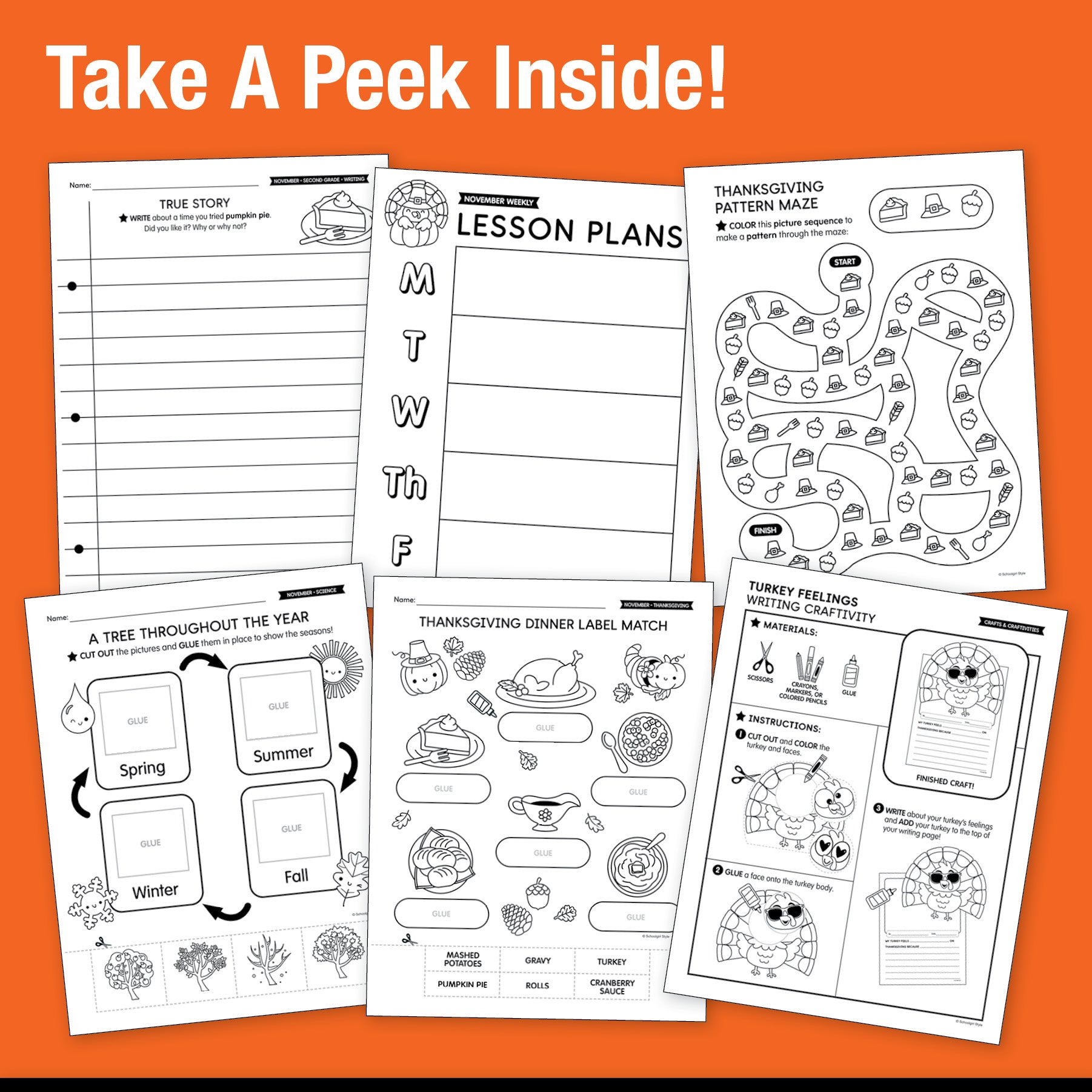 Big Book of November Kindergarten Thematic Unit Bundle