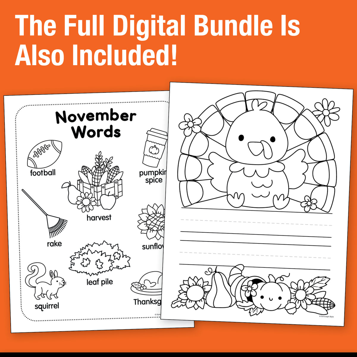 Big Book of November Kindergarten Thematic Unit Bundle