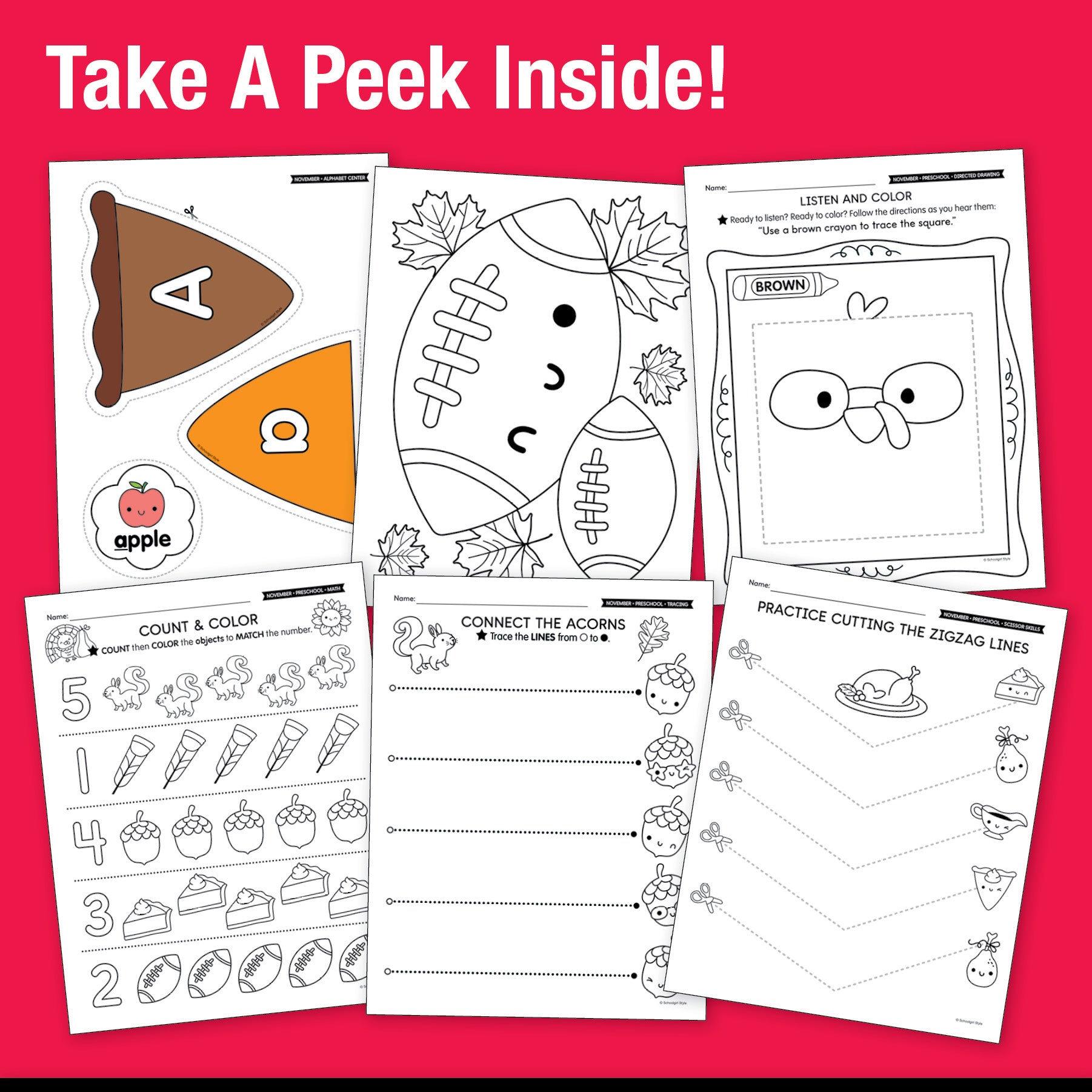 Big Book of November Preschool Thematic Unit Bundle