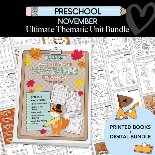 Ultimate Preschool November Thematic Unit Bundle