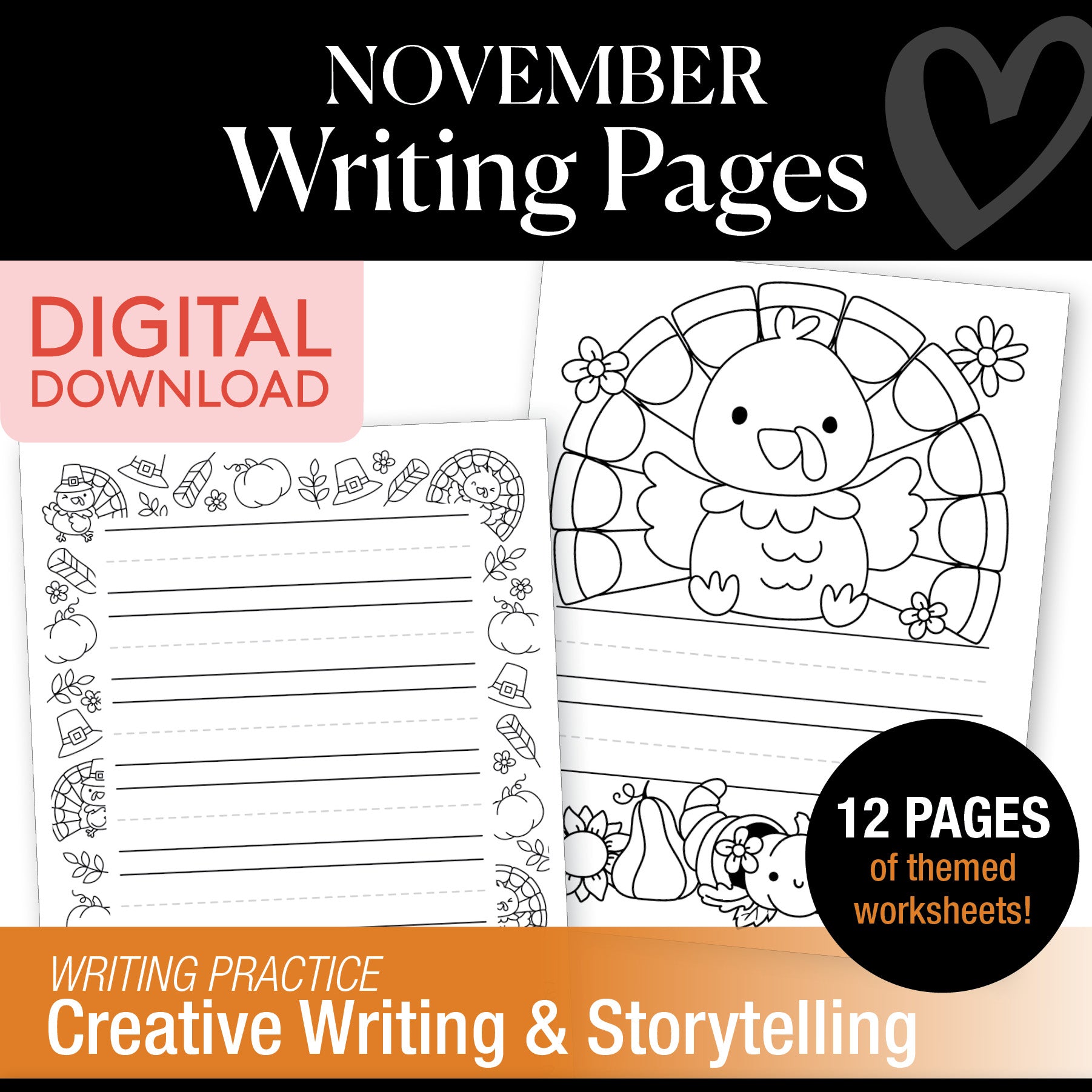 Printable November Writing Pages