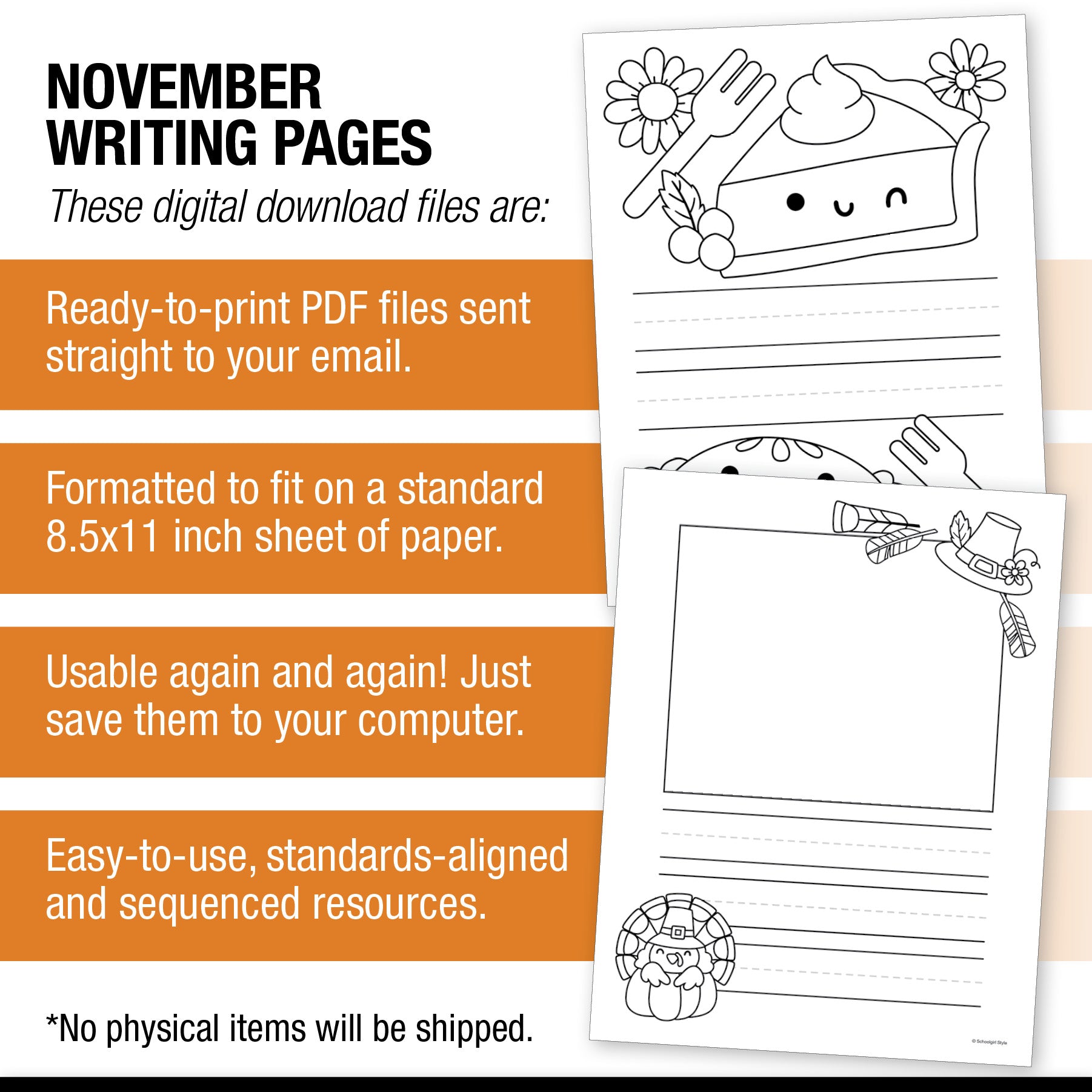 Printable November Writing Pages