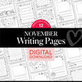 Load image into Gallery viewer, Printable November Writing Pages
