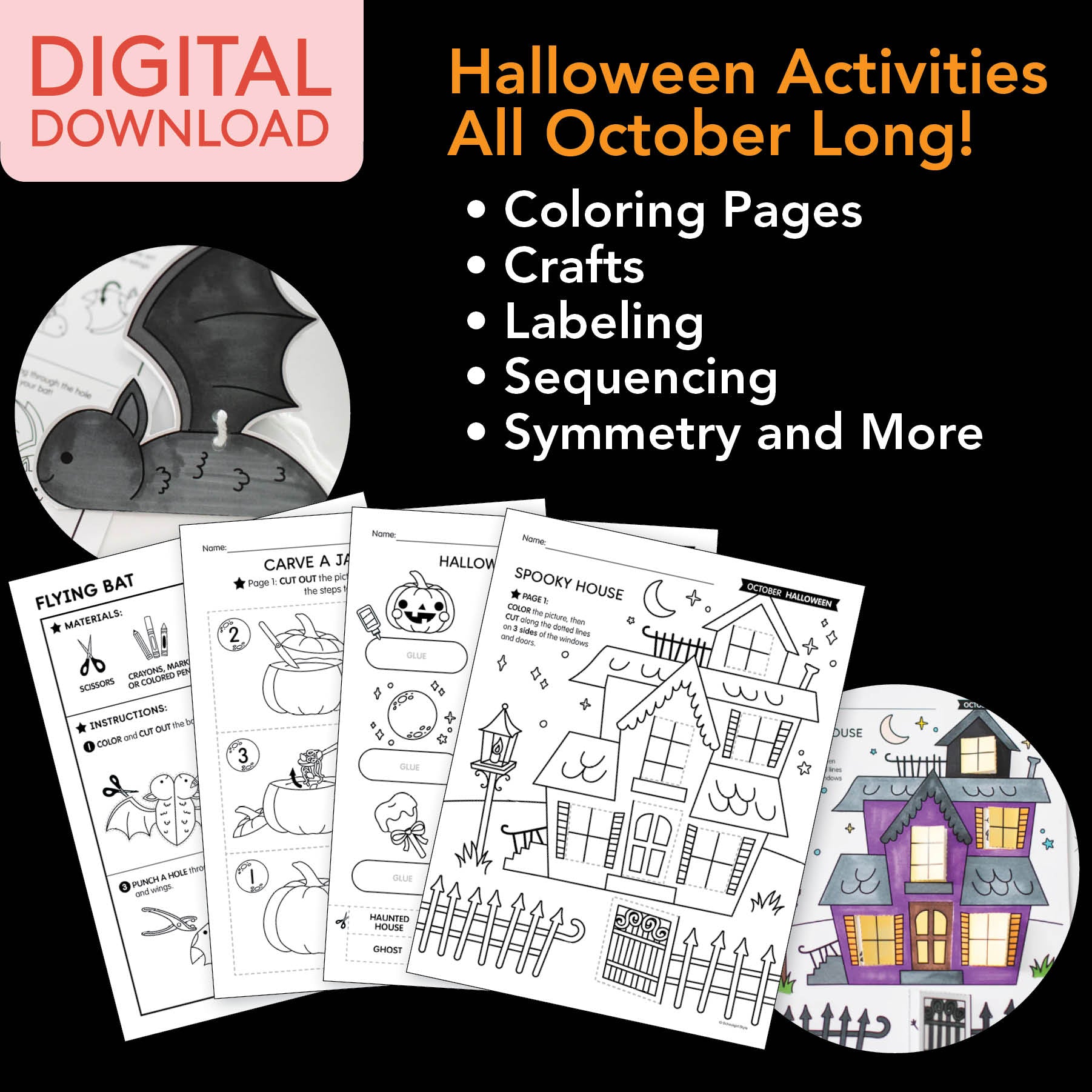 Printable Halloween Worksheets, Activities and Coloring Pages | Halloween Party Pack
