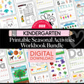 Load image into Gallery viewer, Printable Kindergarten Seasonal Activities Workbook Bundle
