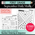 Load image into Gallery viewer, First Grade September Daily Math Worksheets
