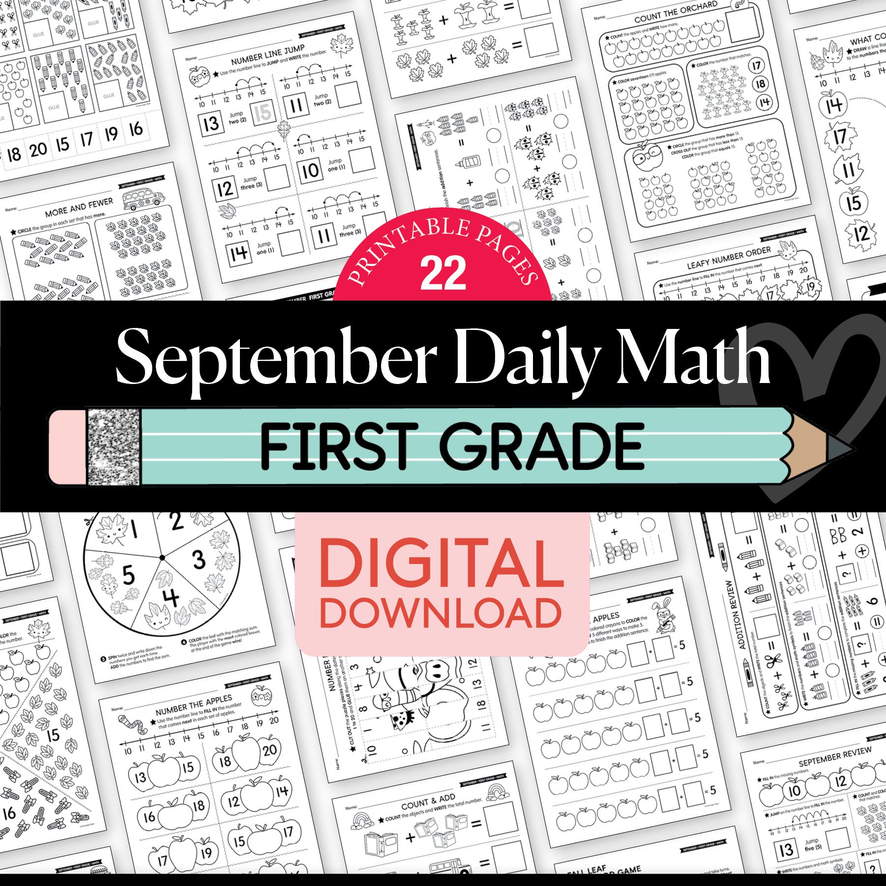 First Grade September Daily Math Worksheets