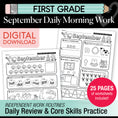 Load image into Gallery viewer, First Grade September Daily Morning Work
