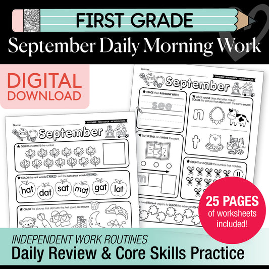 First Grade September Daily Morning Work