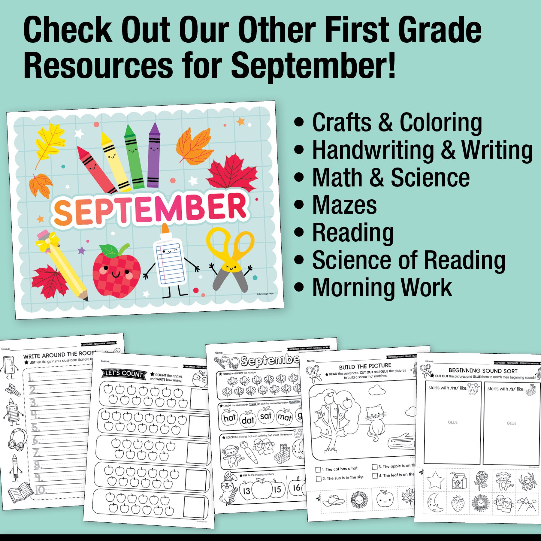 First Grade September Daily Sight Words