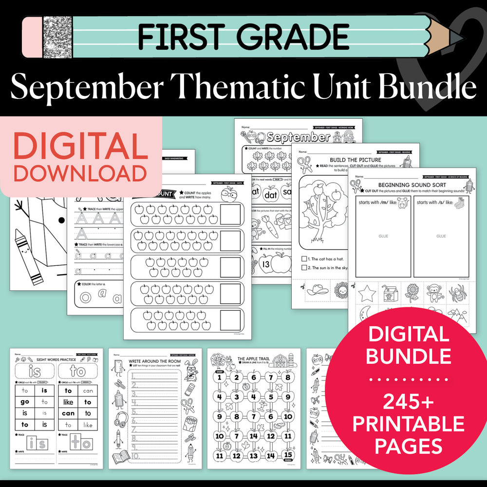 First Grade September Thematic Unit Bundle
