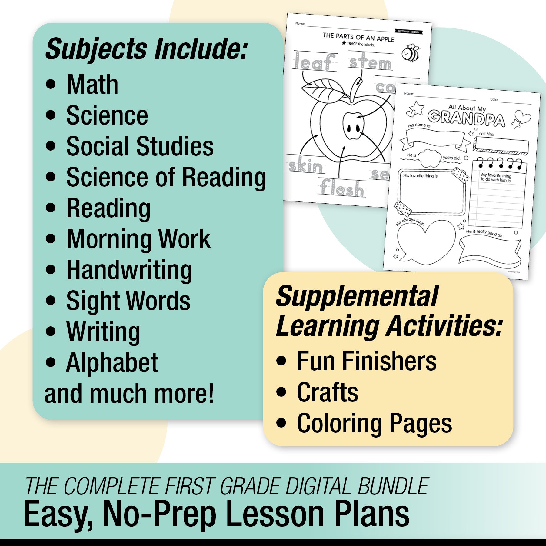 First Grade September Thematic Unit Bundle