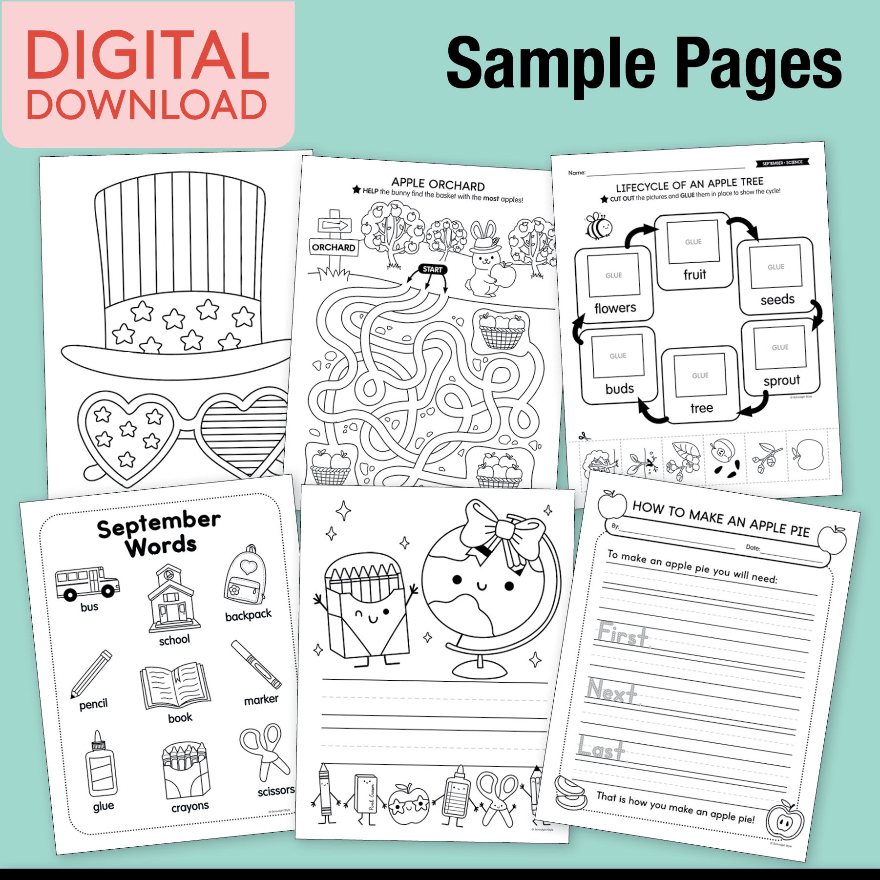 First Grade September Thematic Unit Bundle