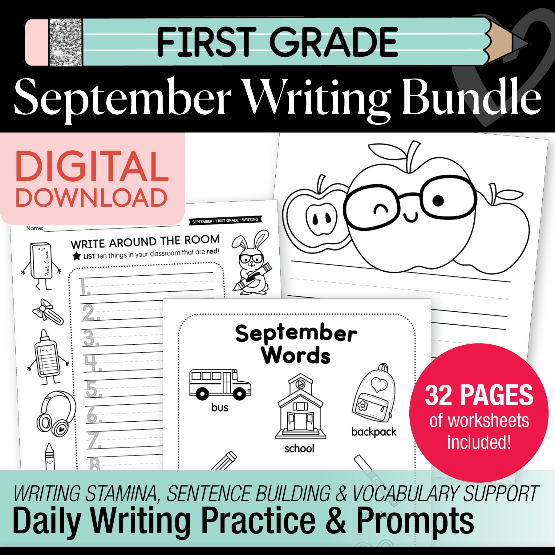 First Grade September Writing Bundle