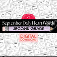 Load image into Gallery viewer, Second Grade September Daily Heart Words Worksheets
