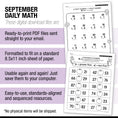 Load image into Gallery viewer, Second Grade September Daily Math Worksheets
