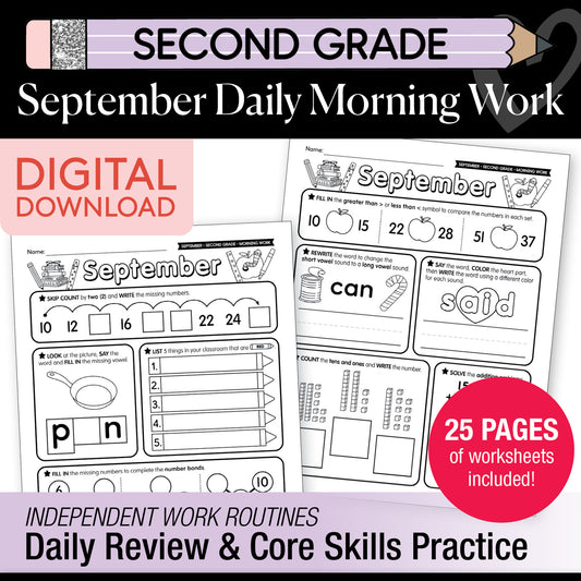 Second Grade September Daily Morning Work