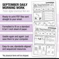Load image into Gallery viewer, Second Grade September Daily Morning Work
