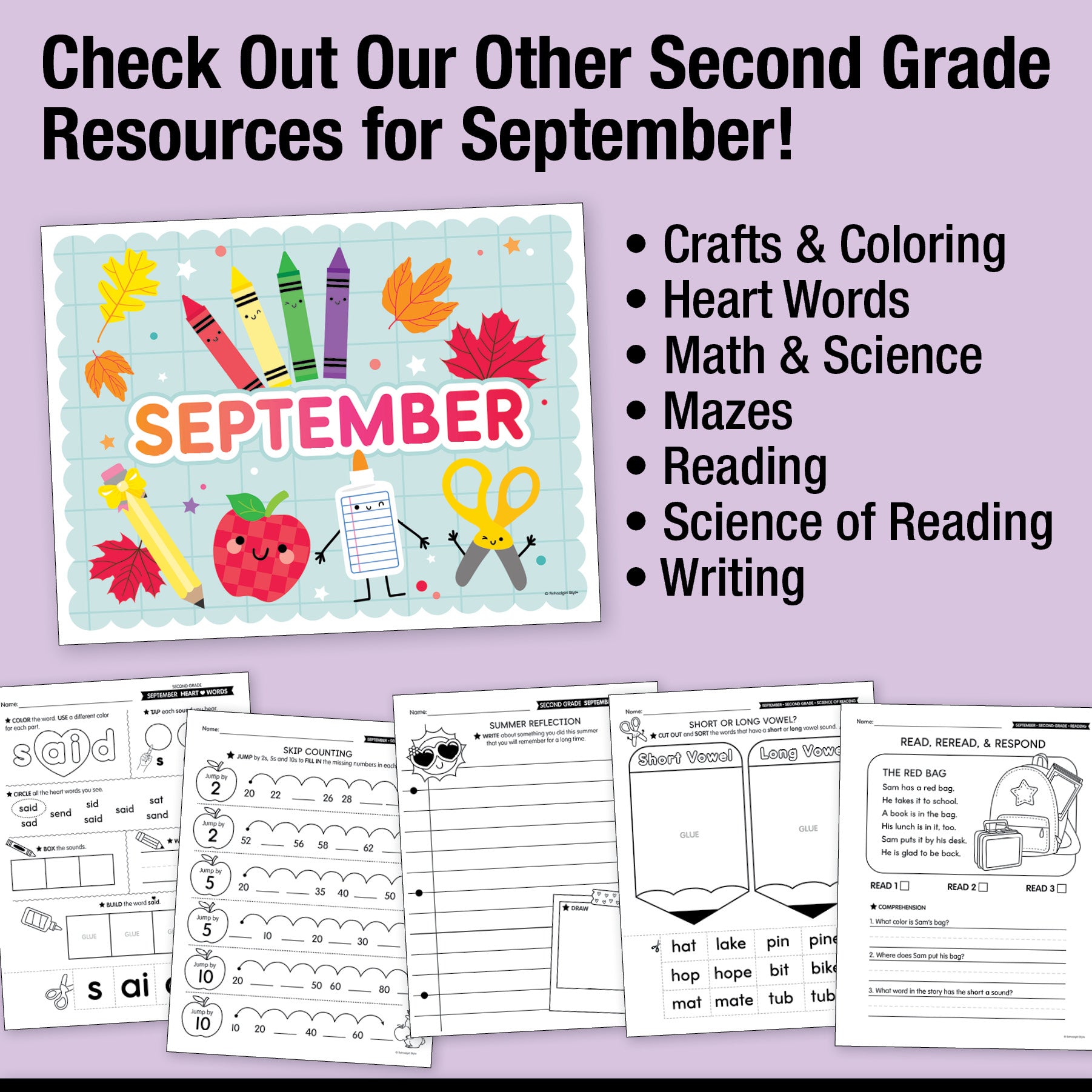 Second Grade September Daily Morning Work