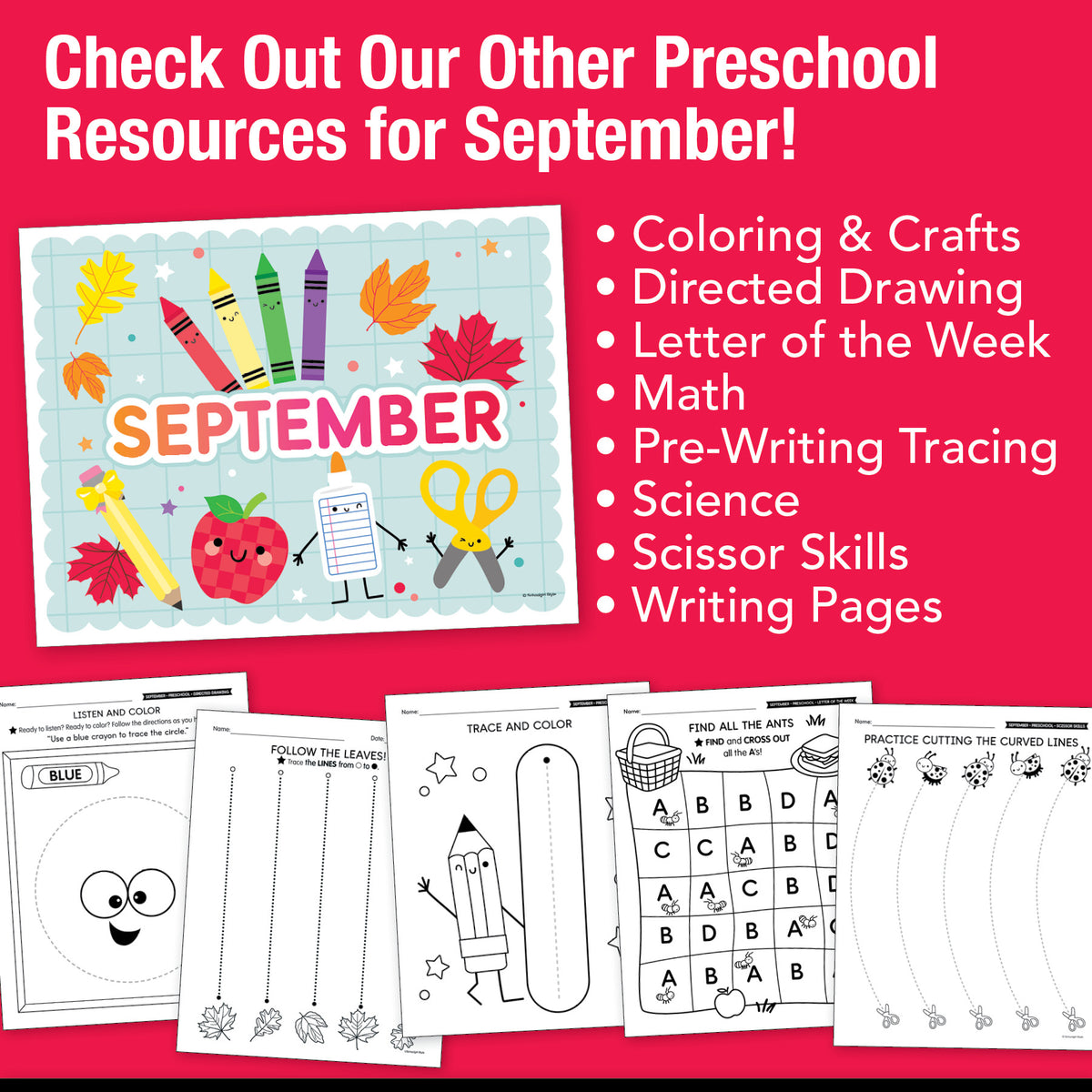 Preschool September Daily Alphabet Play Dough Mats