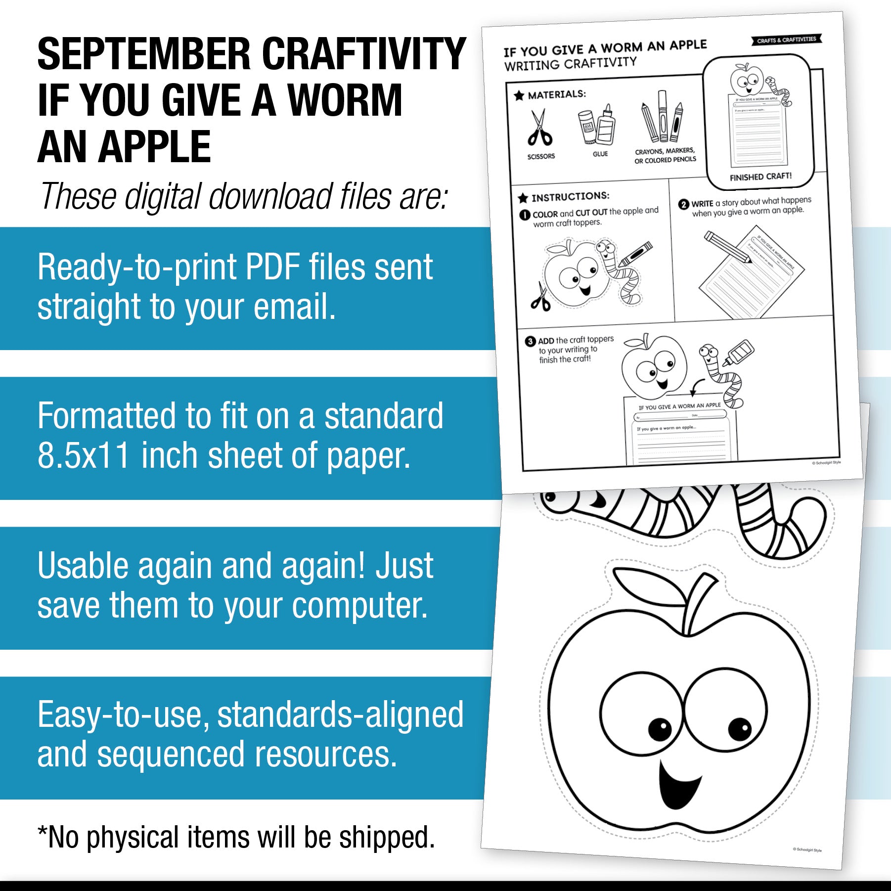 If You Give a Worm an Apple Craftivity