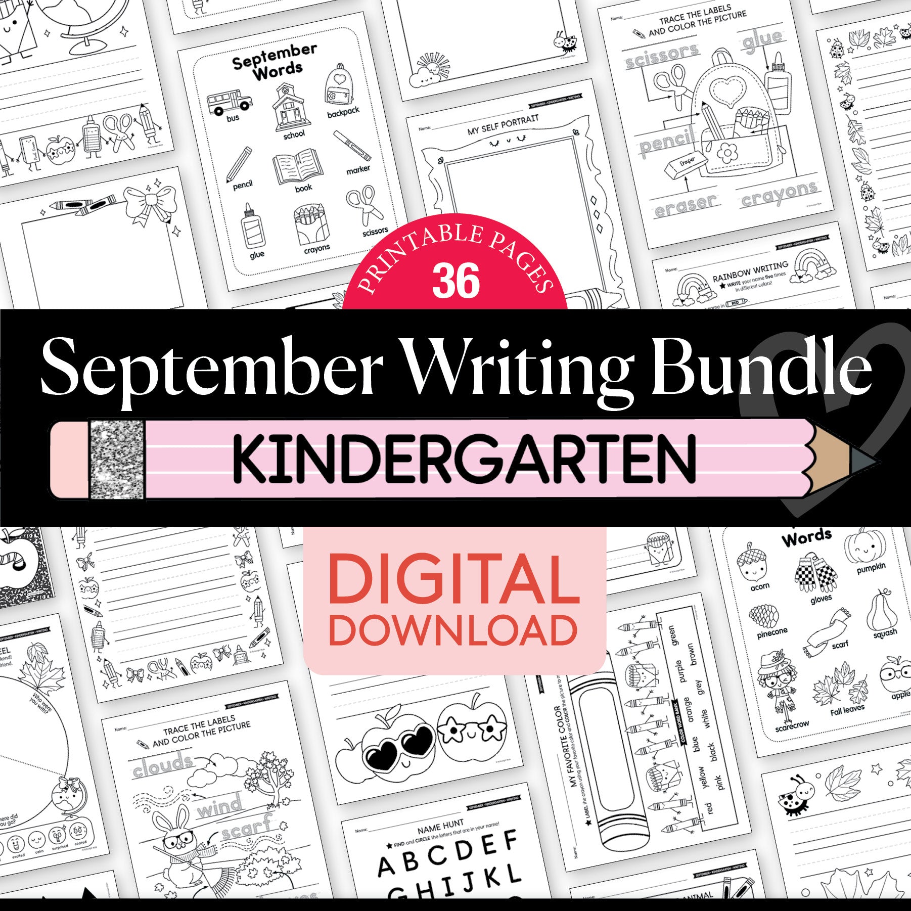 Kindergarten September Writing Bundle