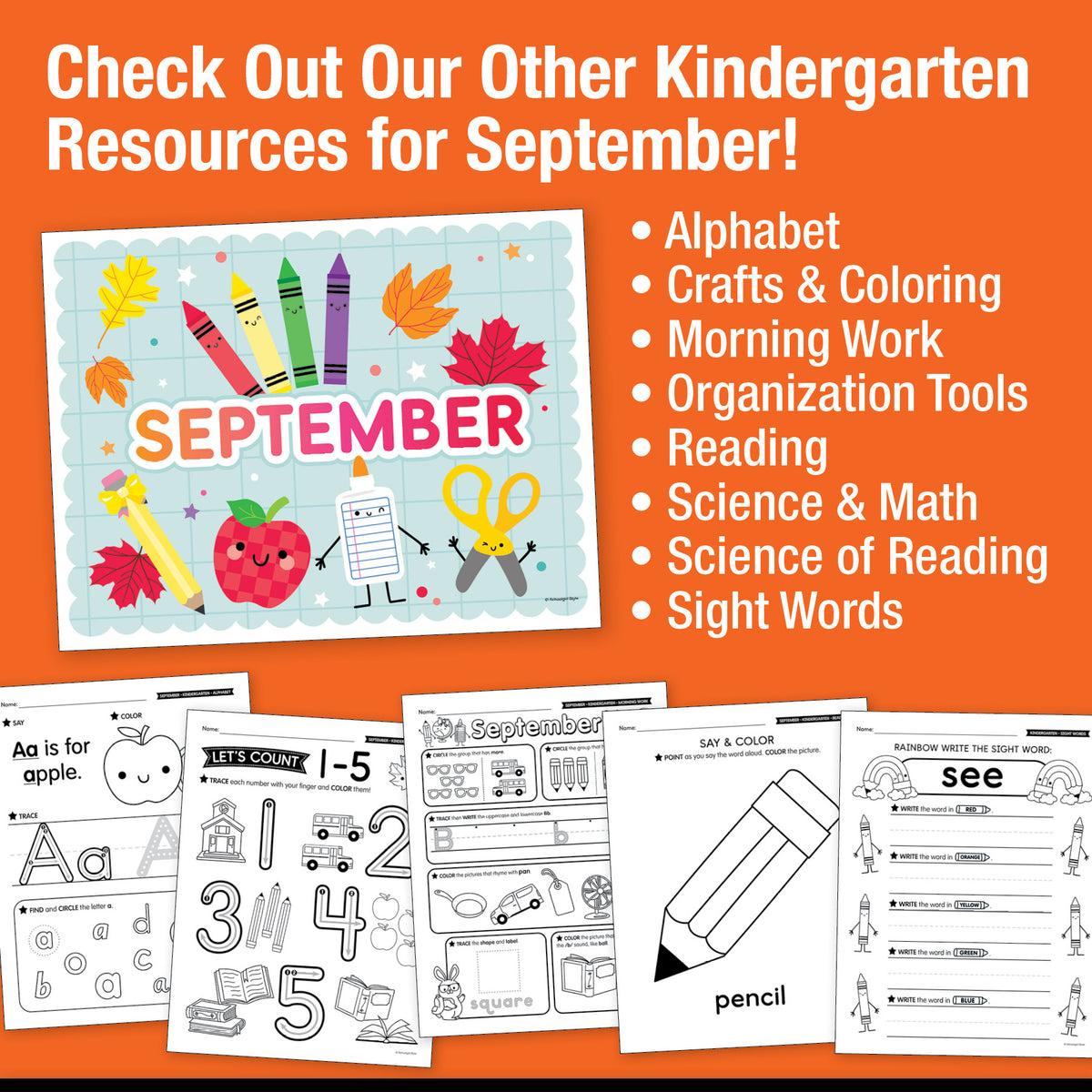 Big Book of September Kindergarten Thematic Unit Bundle