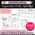 Load image into Gallery viewer, Kindergarten September Daily Alphabet Worksheets

