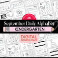 Load image into Gallery viewer, Kindergarten September Daily Alphabet Worksheets
