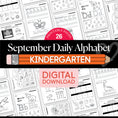 Load image into Gallery viewer, Kindergarten September Daily Alphabet Worksheets
