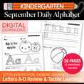 Load image into Gallery viewer, Kindergarten September Daily Alphabet Worksheets
