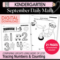 Load image into Gallery viewer, Kindergarten September Daily Math Worksheets
