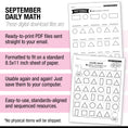 Load image into Gallery viewer, Kindergarten September Daily Math Worksheets
