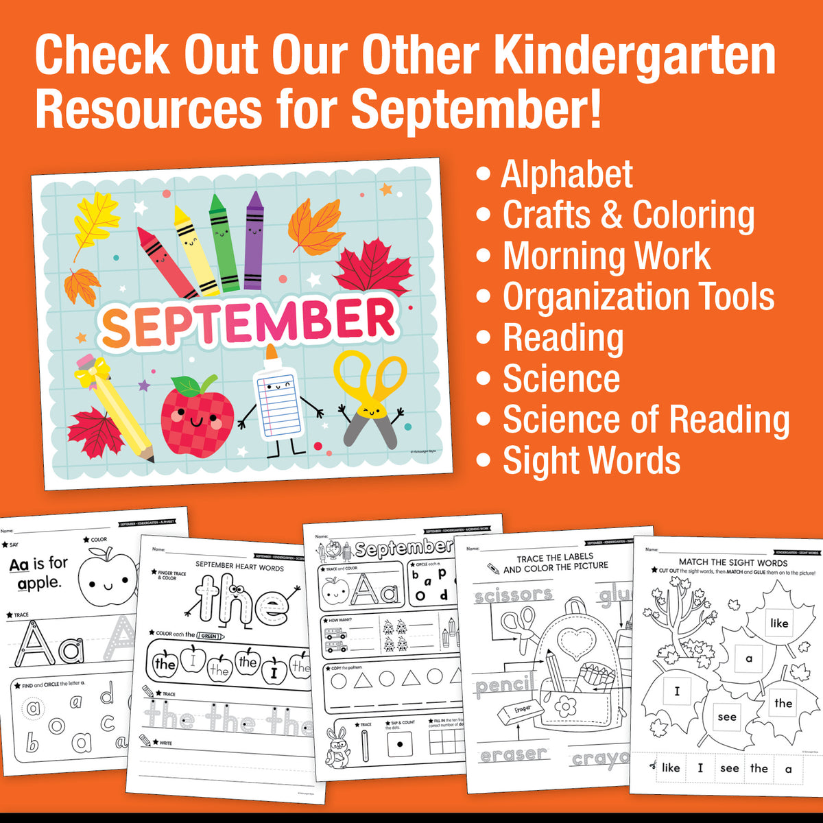 Kindergarten September Daily Math Worksheets