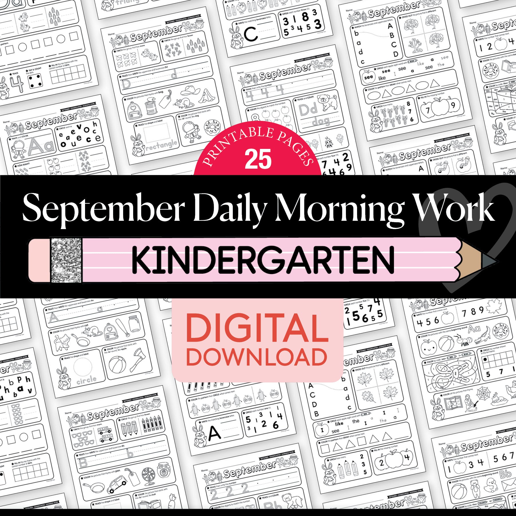 Kindergarten September Daily Morning Work